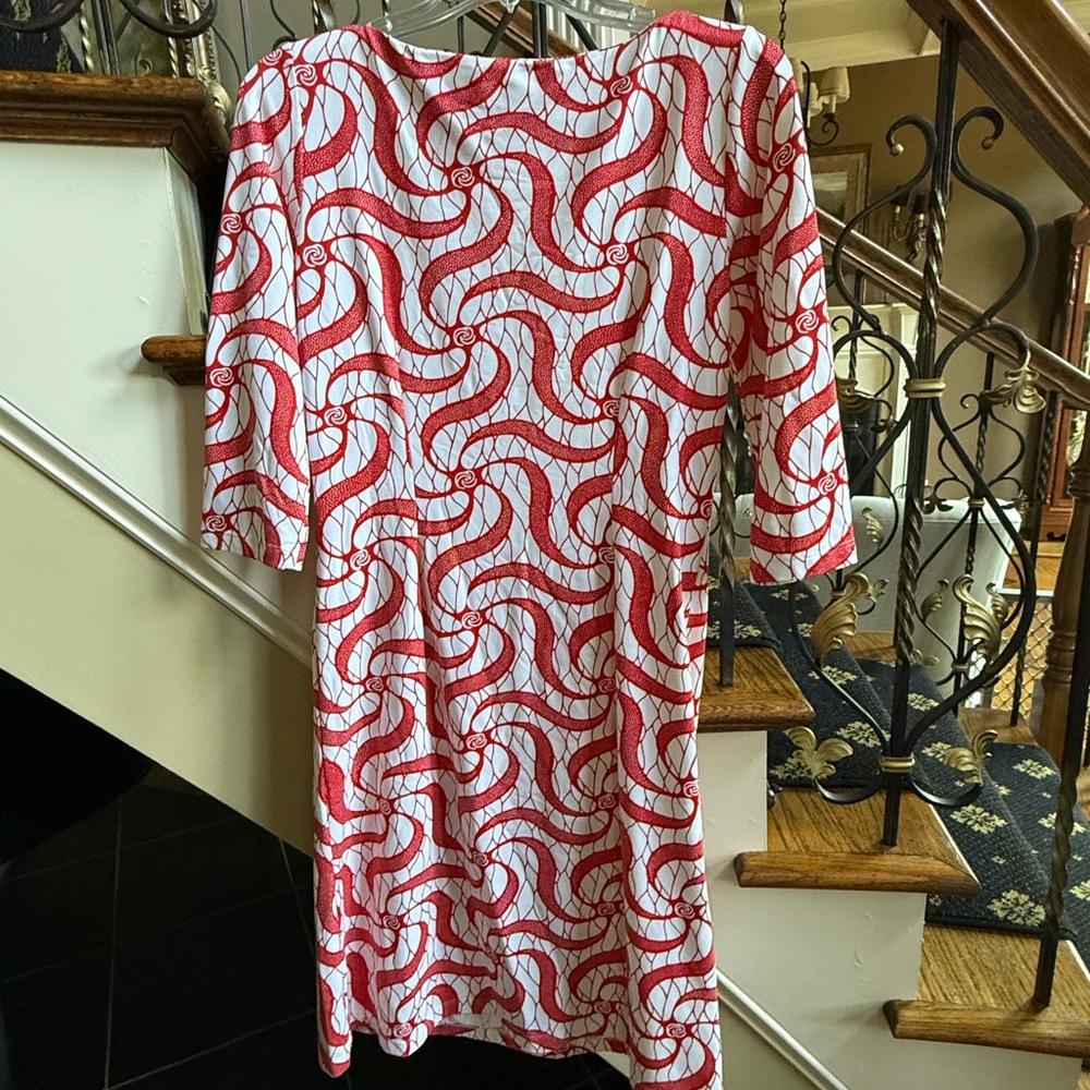 J. McLaughlin Red and White Swirl Print Dress - Picture 8 of 8
